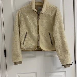 Urban Outfitters Beige Fuzzy Jacket
